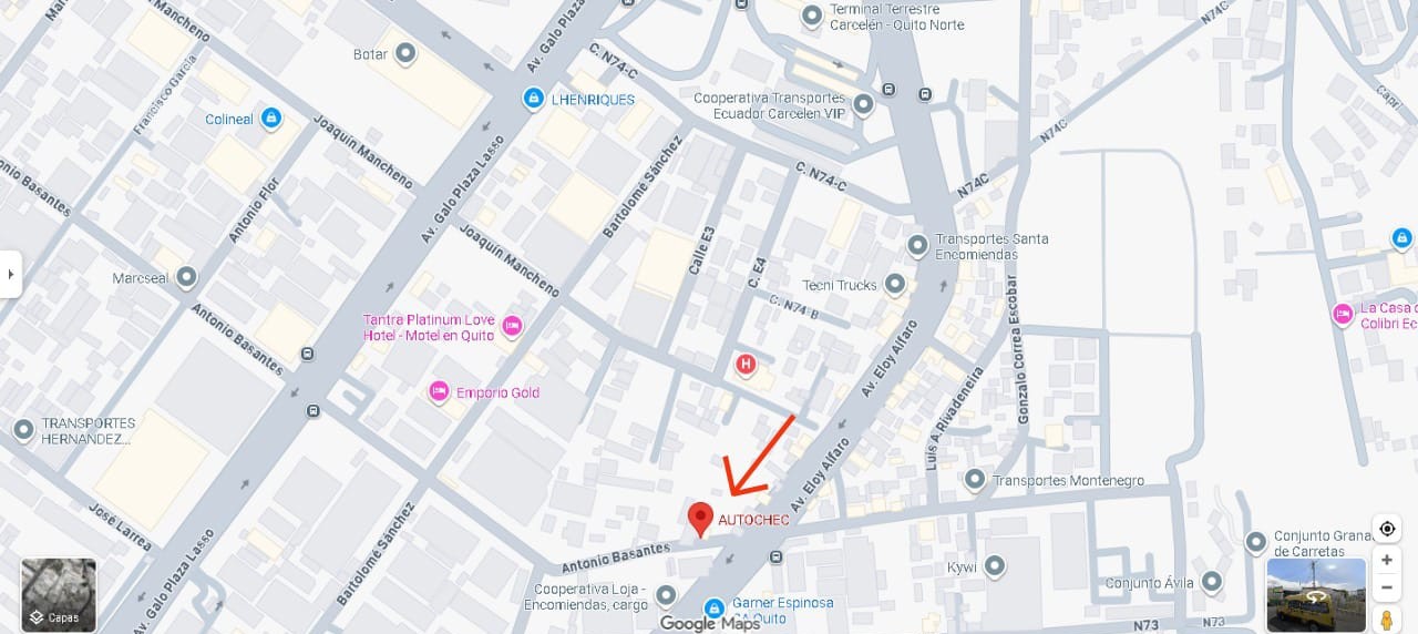 Ubicación AUTOCHEC Ecuador
